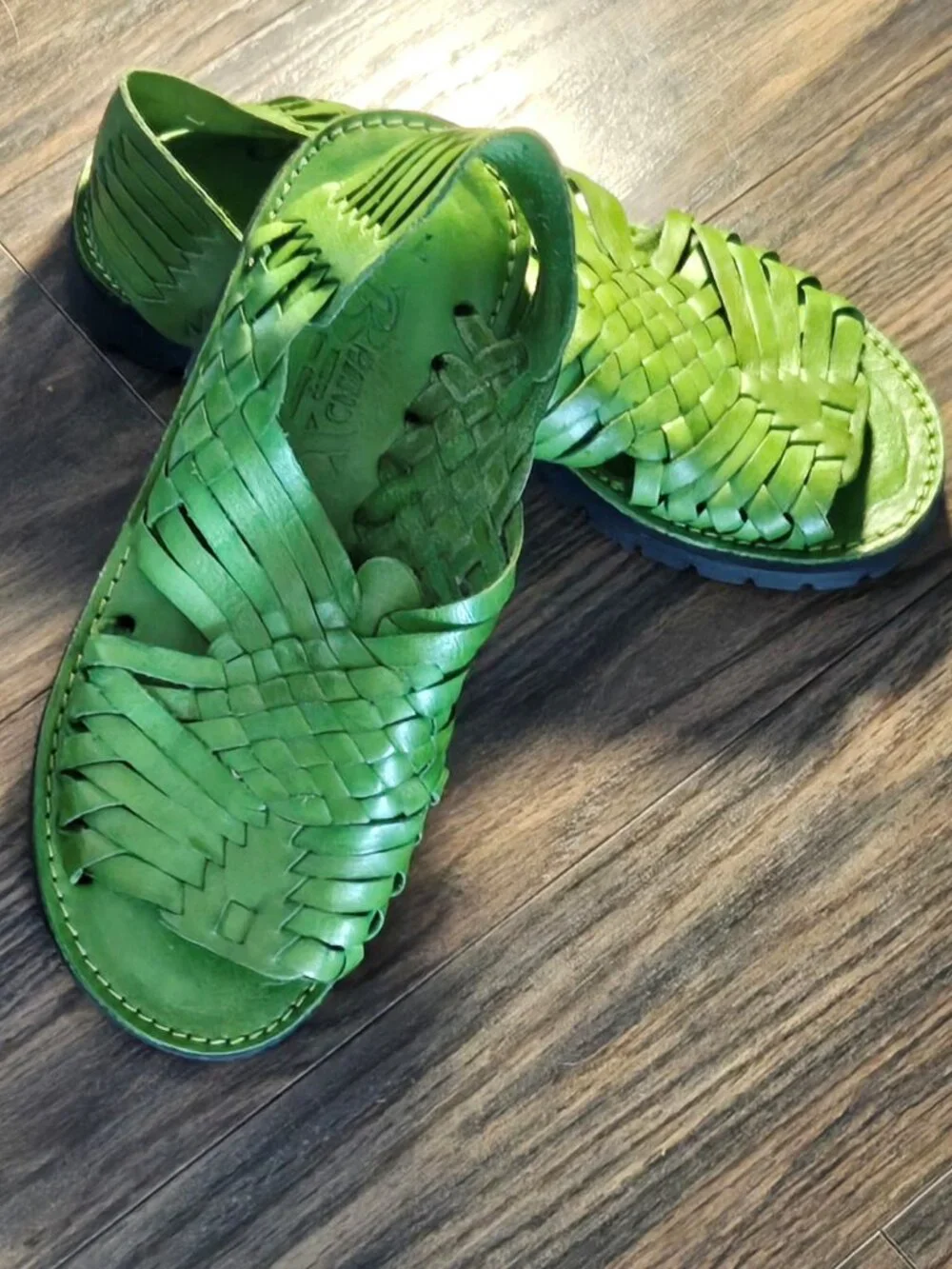 BRAND X (Made in Mexico) Women's Genuine Leather Woven Huarache Sandals NWOT/7W